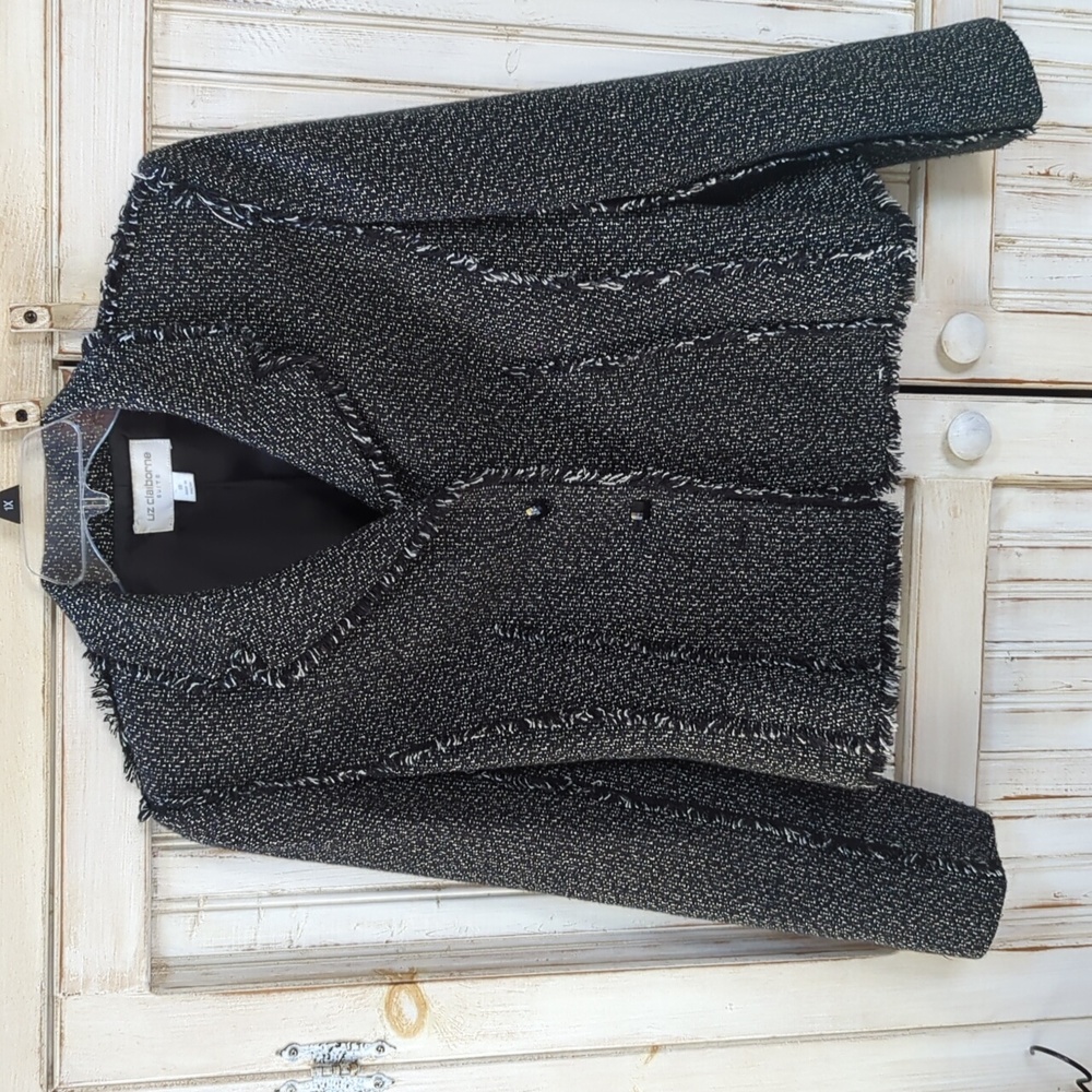 Liz Claiborne, black and white blazer. Size 10